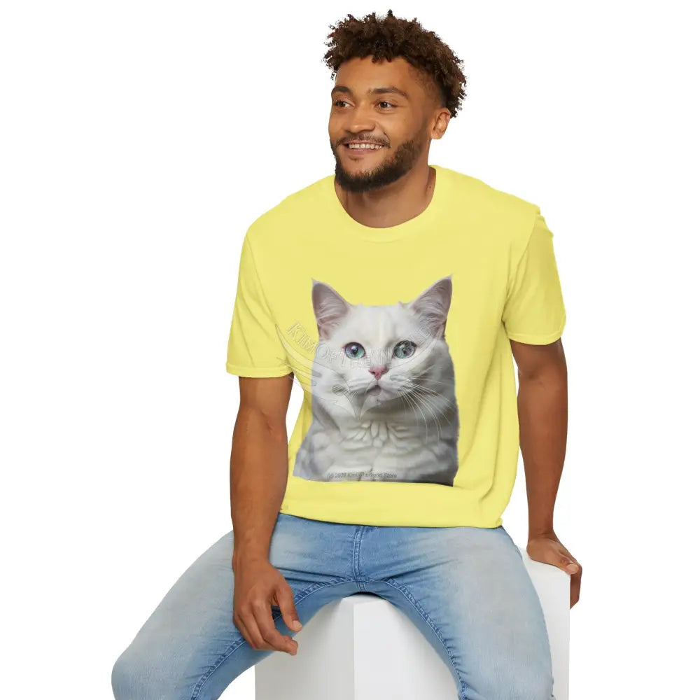 Grey and White Kitty Cat Parent Tee - Softstyle T-Shirt T-Shirt