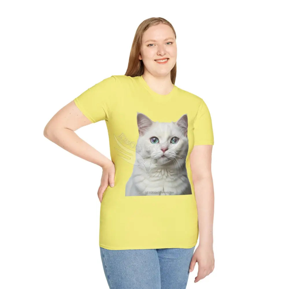 Grey and White Kitty Cat Parent Tee - Softstyle T-Shirt T-Shirt