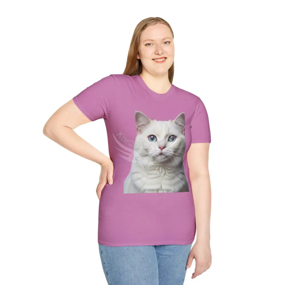 Grey and White Kitty Cat Parent Tee - Softstyle T-Shirt T-Shirt