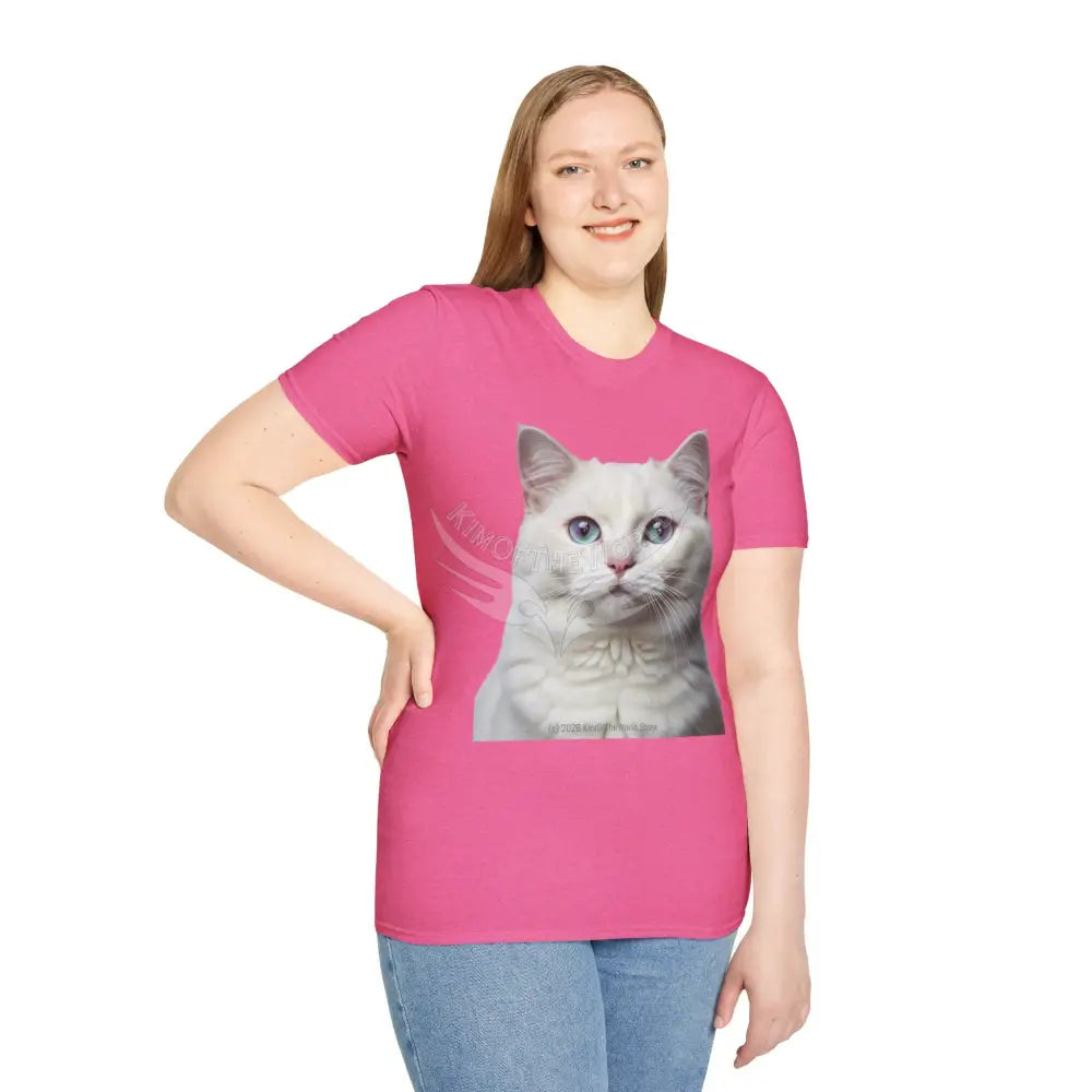 Grey and White Kitty Cat Parent Tee - Softstyle T-Shirt T-Shirt