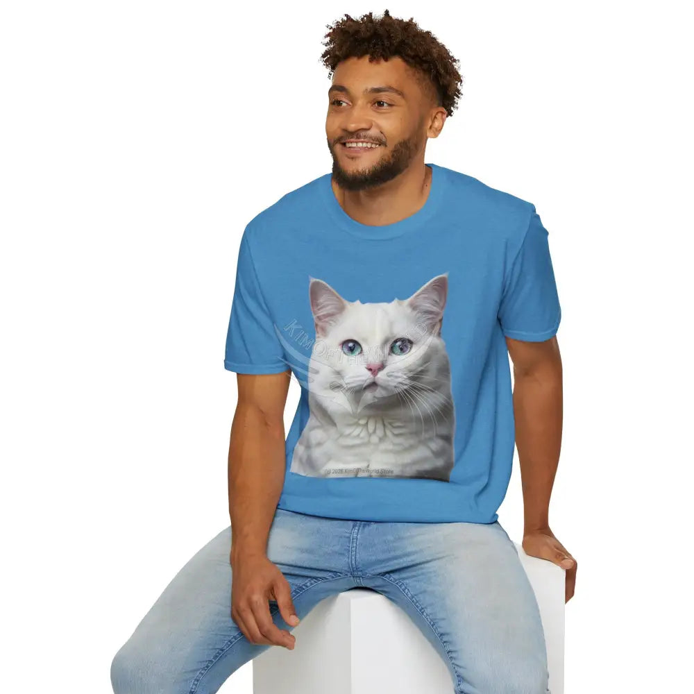 Grey and White Kitty Cat Parent Tee - Softstyle T-Shirt T-Shirt