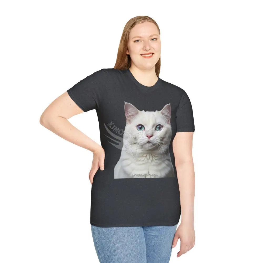 Grey and White Kitty Cat Parent Tee - Softstyle T-Shirt T-Shirt