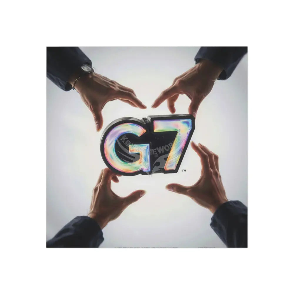 Helping Hands Community G7 Square Magnet — Glitter Resin Letter Magnet 3’’ x 3’’ / Square / 1 pc Home Decor