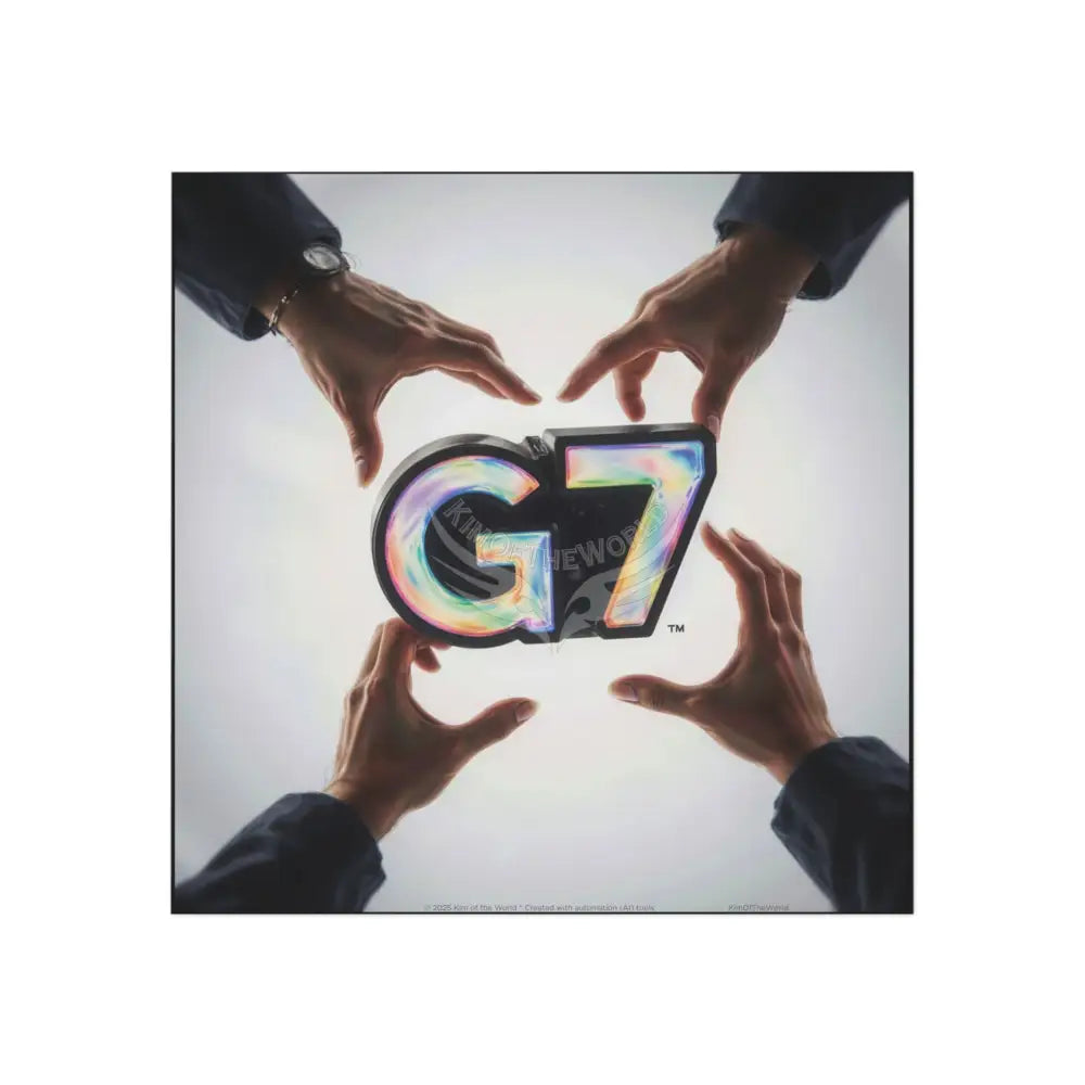 Helping Hands Community G7 Square Magnet — Glitter Resin Letter Magnet 5’’ x 5’’ / Square / 1 pc Home Decor