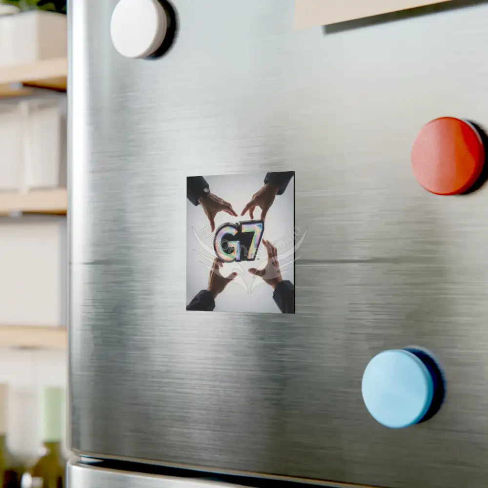 Helping Hands Community G7 Square Magnet — Glitter Resin Letter Magnet Home Decor