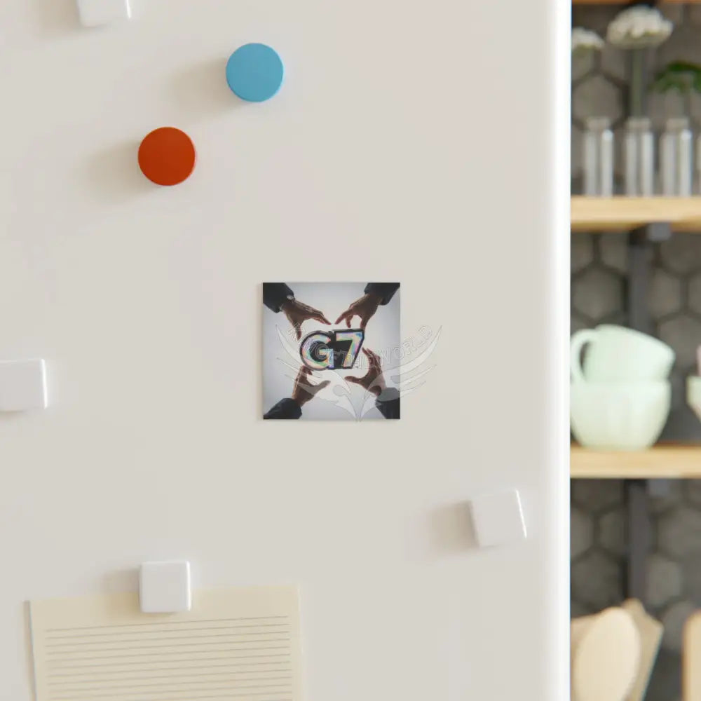 Helping Hands Community G7 Square Magnet — Glitter Resin Letter Magnet Home Decor