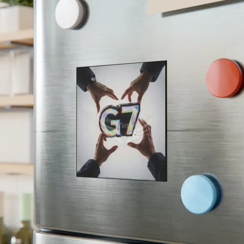 Helping Hands Community G7 Square Magnet — Glitter Resin Letter Magnet Home Decor