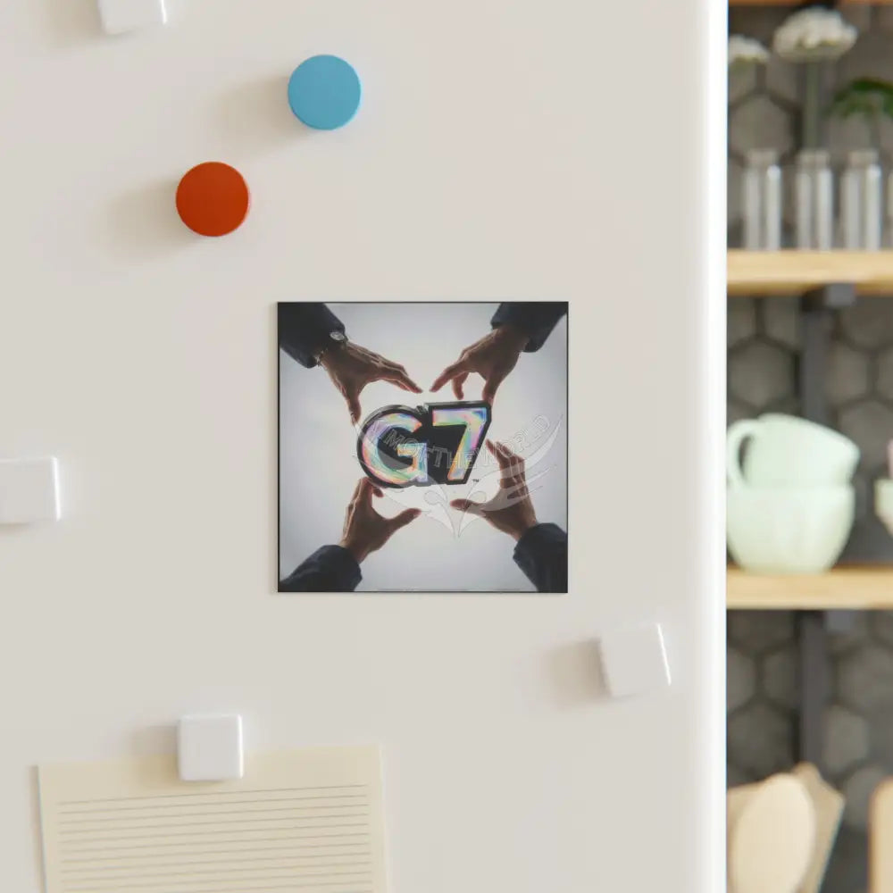 Helping Hands Community G7 Square Magnet — Glitter Resin Letter Magnet Home Decor