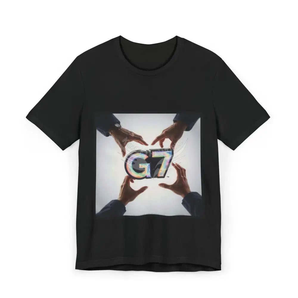 Helping Hands G7 Community T-Shirt — Colorful Sparkle Letter Graphic Tee Black / S T-Shirt
