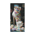 High Heel Stiletto Iridescent Tall Shoe Canvas Wall Art — Matte Stretched 1.25’’ 20’’ x 40’’ (Vertical) / 1.25’’ Canvas