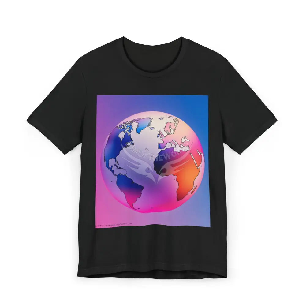 “I’ll show you things you’ve never seen before.” —Kim of the World— Colorful Globe Graphic Tee Black / S T-Shirt