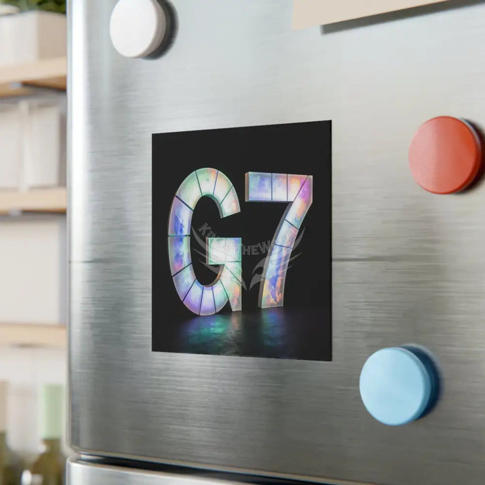 Illuminated Floral G7 Square Magnet — Glitter Resin Letter Magnet Home Decor