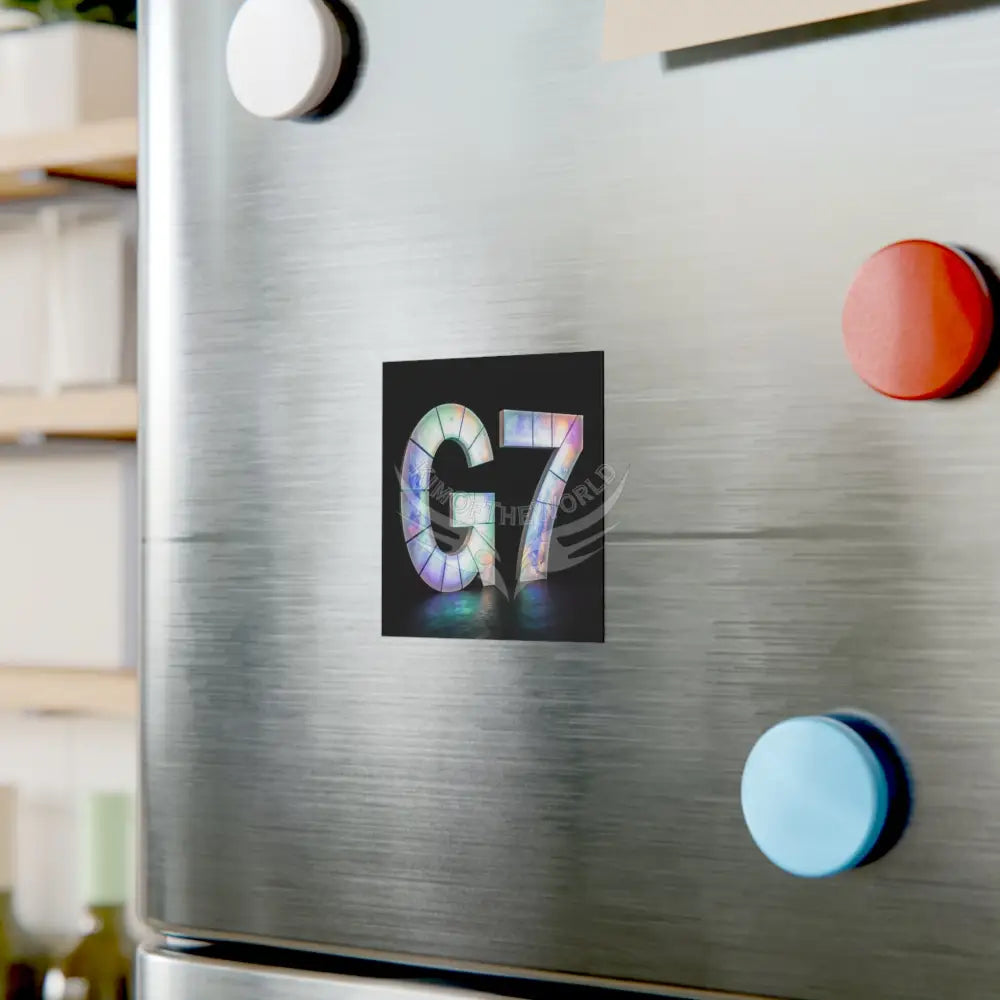Illuminated Floral G7 Square Magnet — Glitter Resin Letter Magnet Home Decor