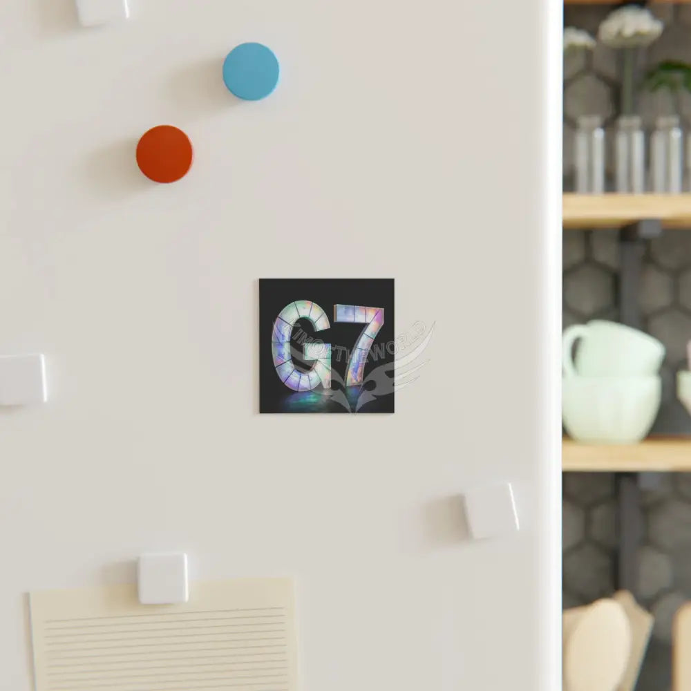 Illuminated Floral G7 Square Magnet — Glitter Resin Letter Magnet Home Decor