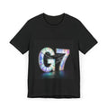 Illuminated G7 Floral Galaxy T-Shirt — Colorful Sparkle Letter Graphic Tee Black / S T-Shirt