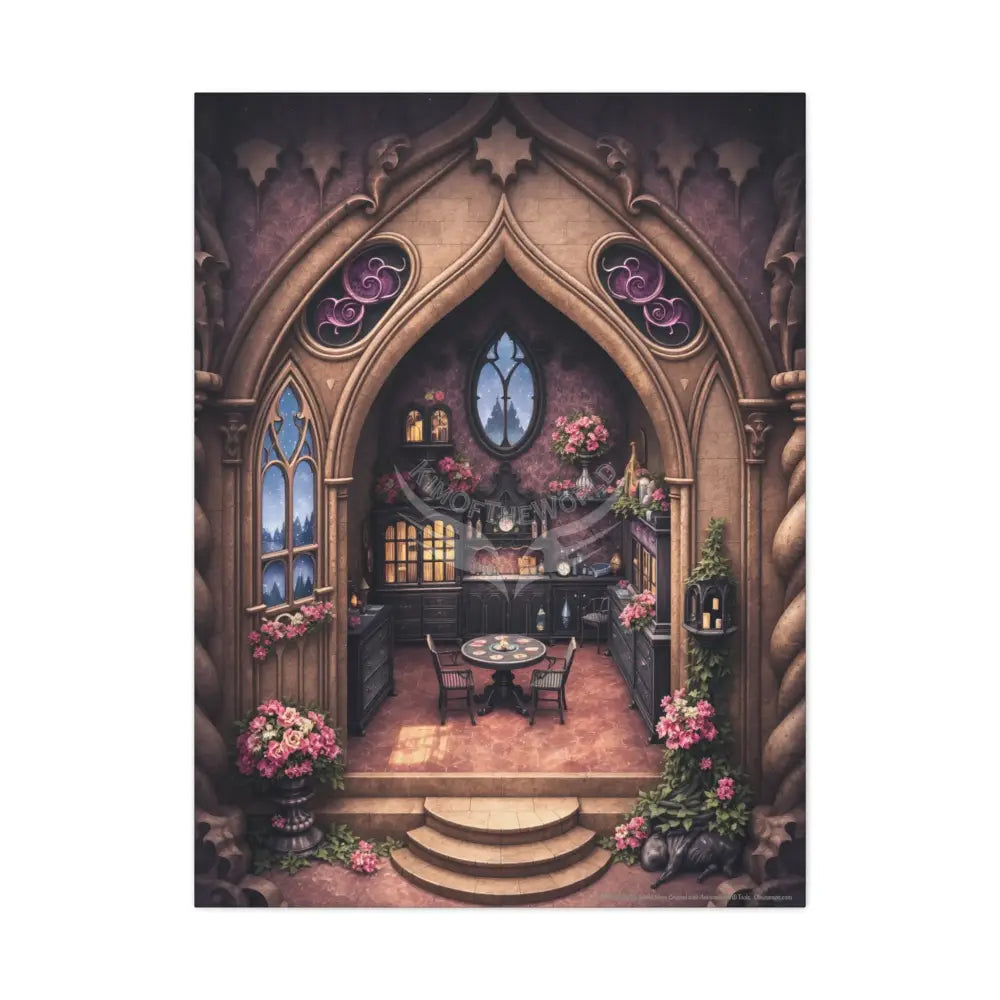Interior POV 3D Window Matte Canvas Wall Art — Quaint Vintage Interiors 30’’ x 40’’ (Vertical) / 1.25’’ Canvas
