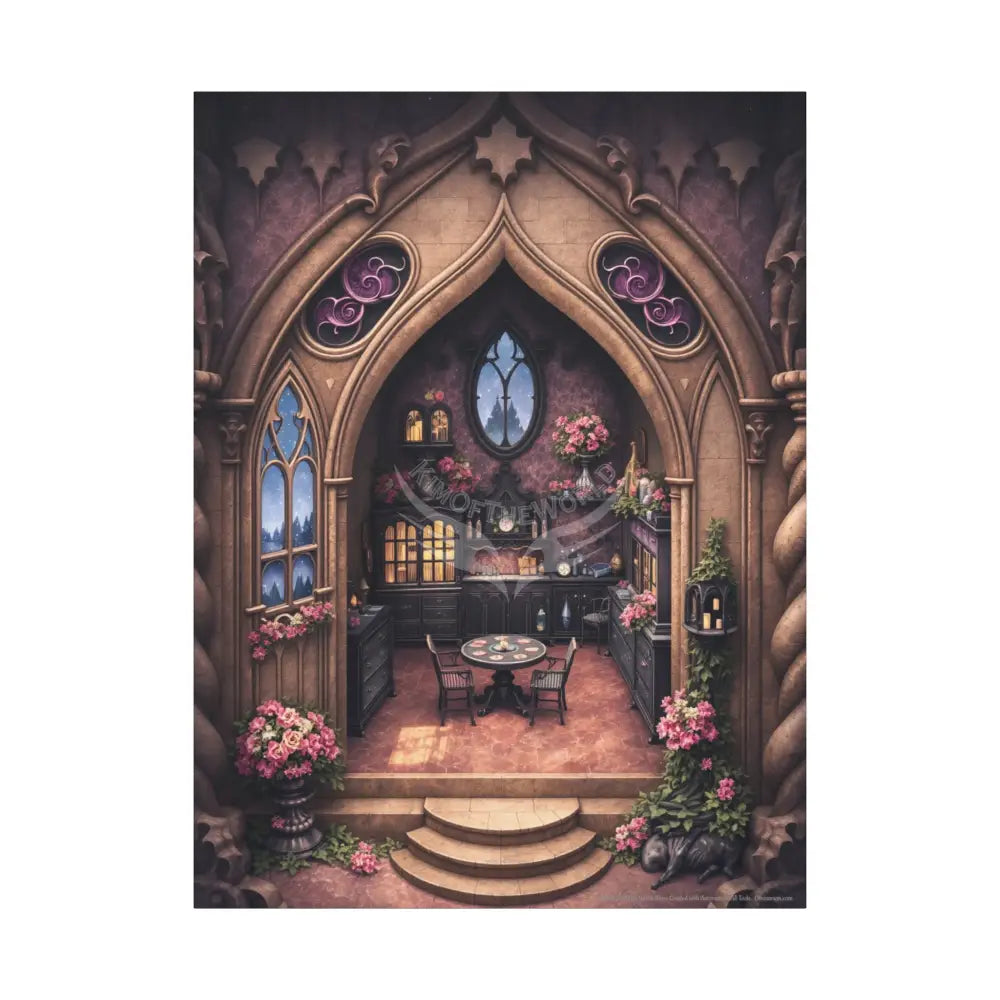 Interior POV 3D Window Matte Canvas Wall Art — Quaint Vintage Interiors 36’’ x 48’’ (Vertical) / 1.25’’ Canvas