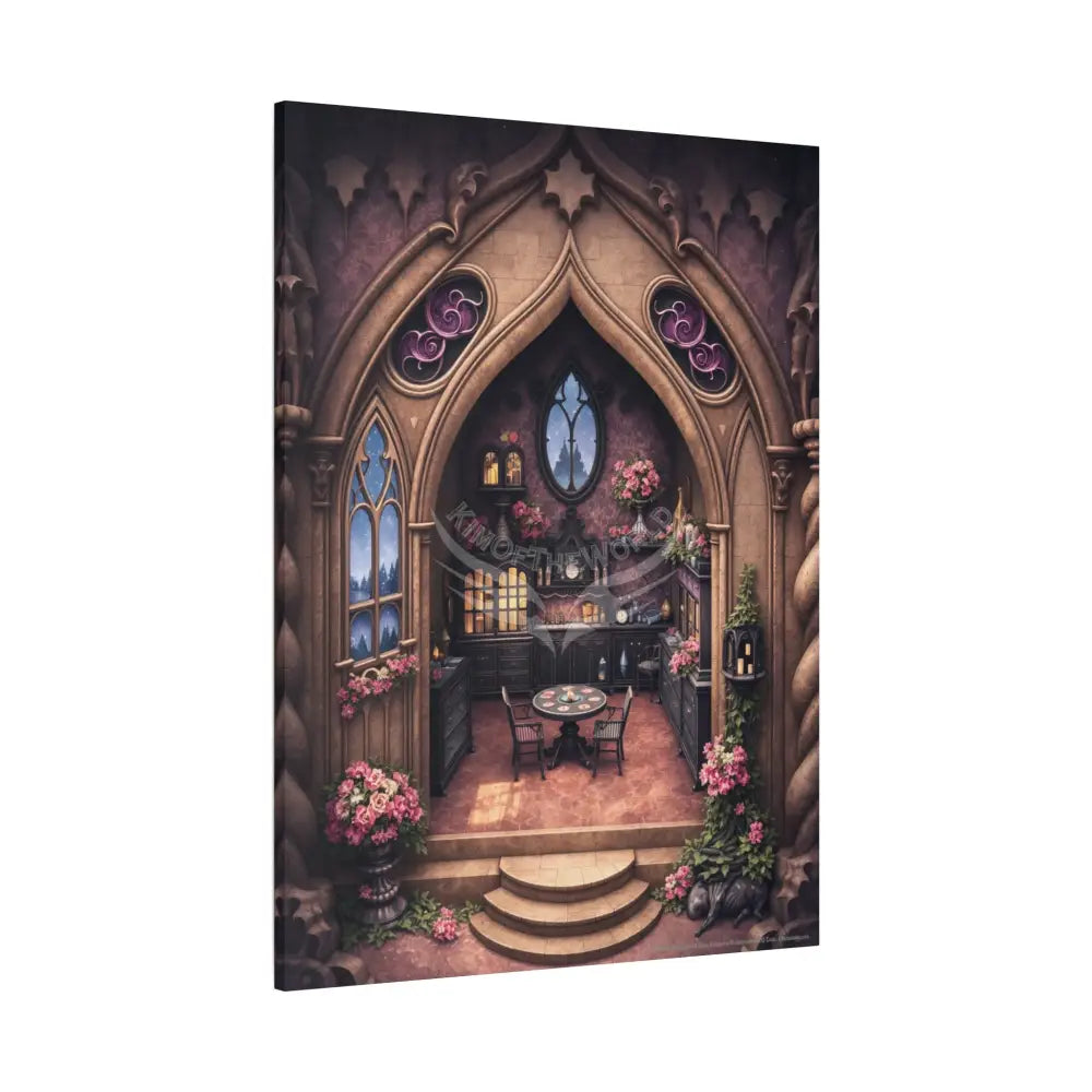Interior POV 3D Window Matte Canvas Wall Art — Quaint Vintage Interiors Canvas