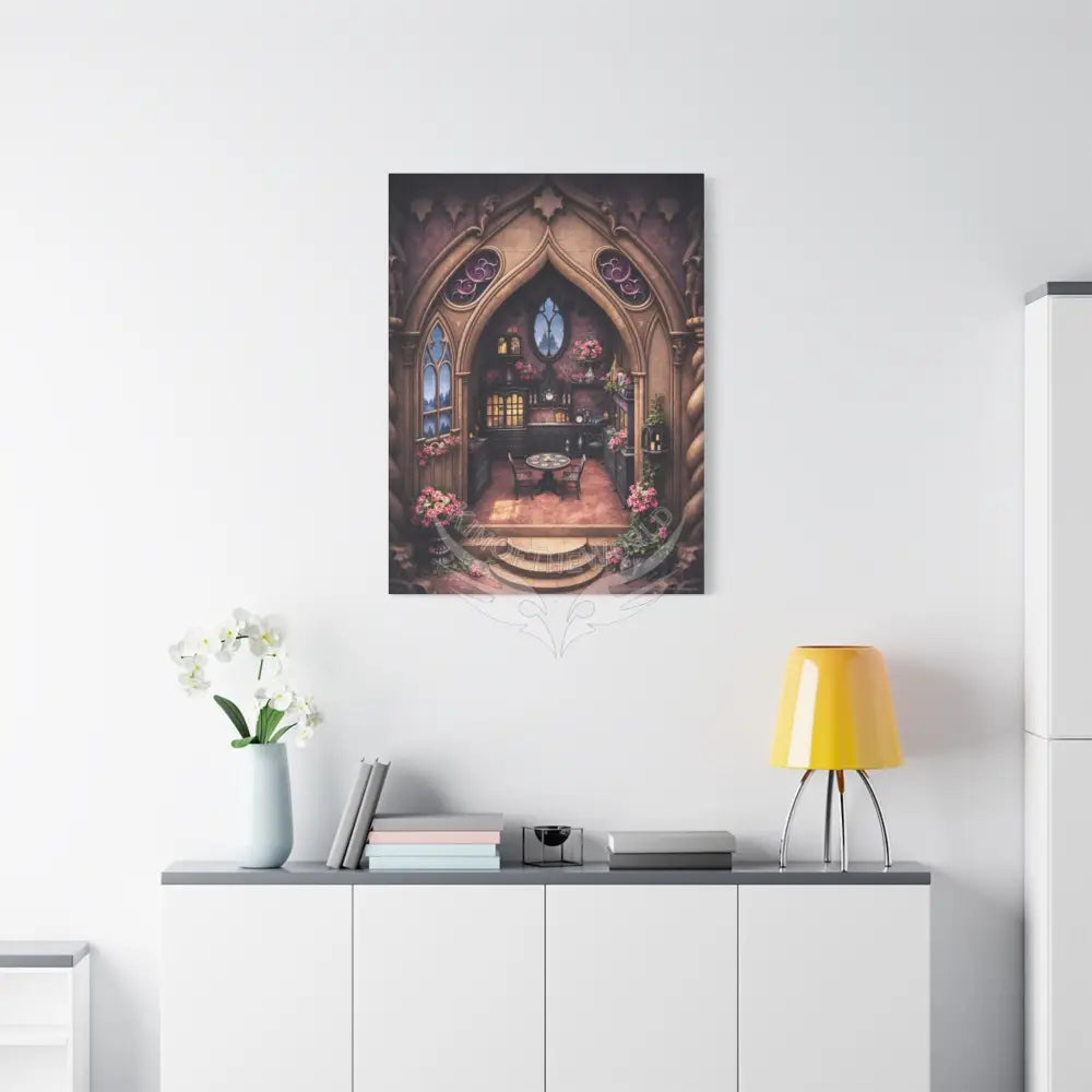 Interior POV 3D Window Matte Canvas Wall Art — Quaint Vintage Interiors Canvas