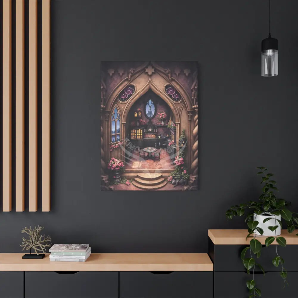 Interior POV 3D Window Matte Canvas Wall Art — Quaint Vintage Interiors Canvas