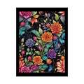 Iridescent Gothic Floral Poster — 3D Vibrant Roses Rolled Art Print 18″ x 24″ (Vertical) / Semi Glossy Poster