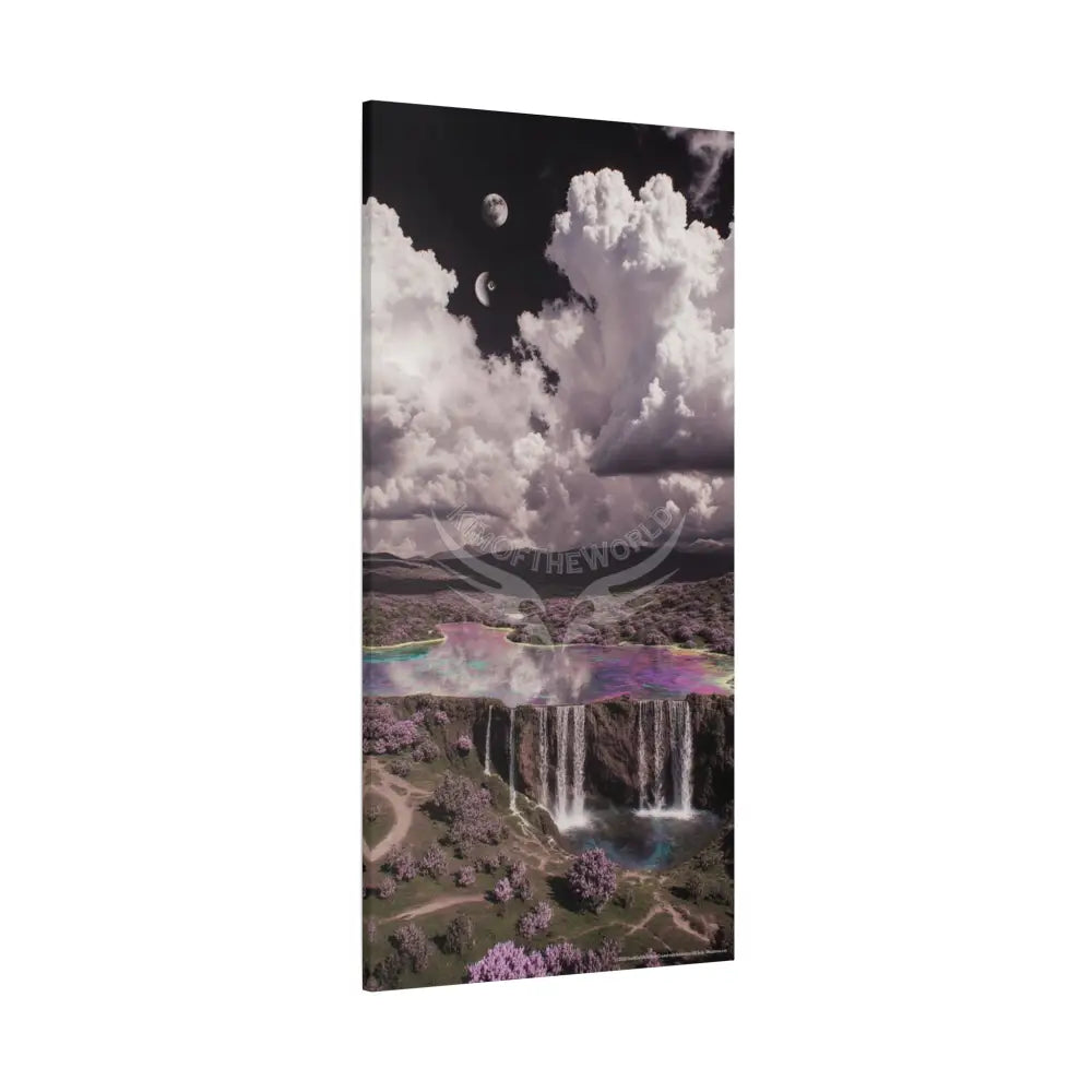 Iridescent Waterfall Landscape Matte Canvas Print — Stretched Wall Art Canvas