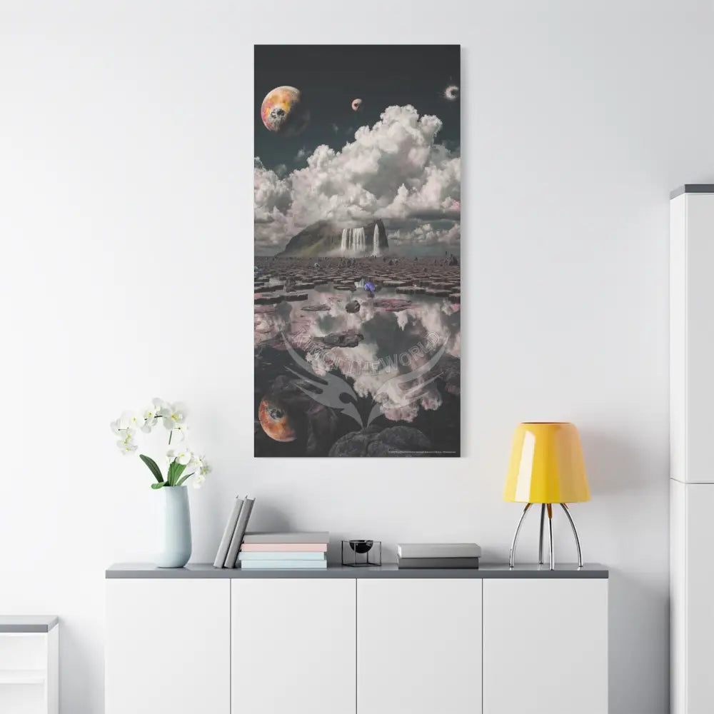 Iridescent Waterfall Landscape Matte Canvas Print — Stretched Wall Art Canvas