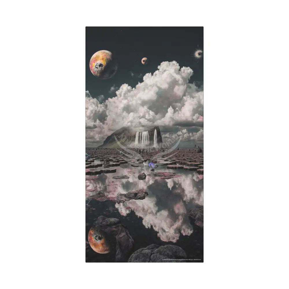 Iridescent Waterfall Landscape Matte Canvas Print — Stretched Wall Art 15’’ x 30’’ (Vertical) / 1.25’’ Canvas