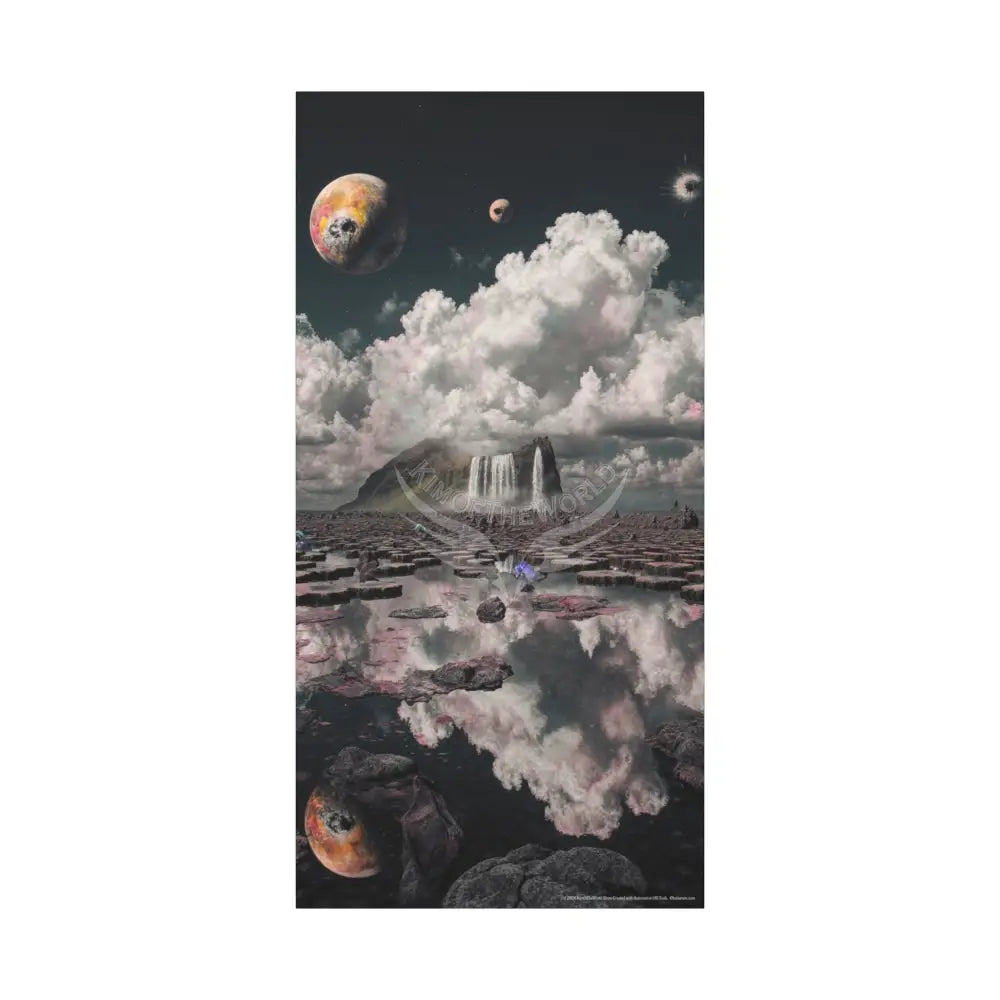 Iridescent Waterfall Landscape Matte Canvas Print — Stretched Wall Art 30’’ x 60’’ (Vertical) / 1.25’’ Canvas