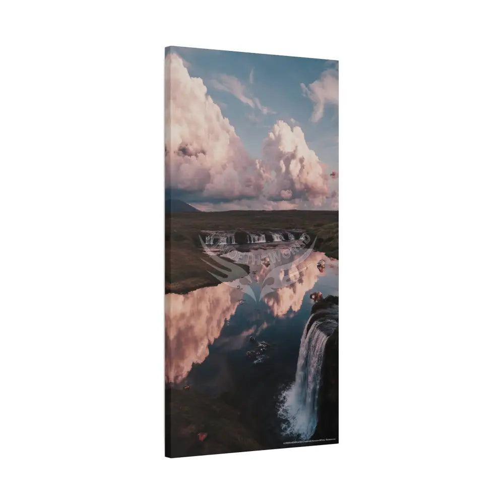 Iridescent Waterfall Landscape Matte Canvas Print — Stretched Wall Art Canvas