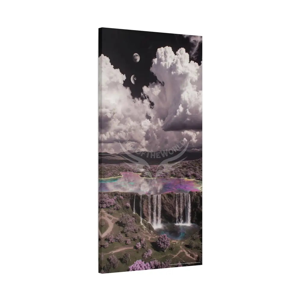 Iridescent Waterfall Landscape Matte Canvas Print — Stretched Wall Art Canvas