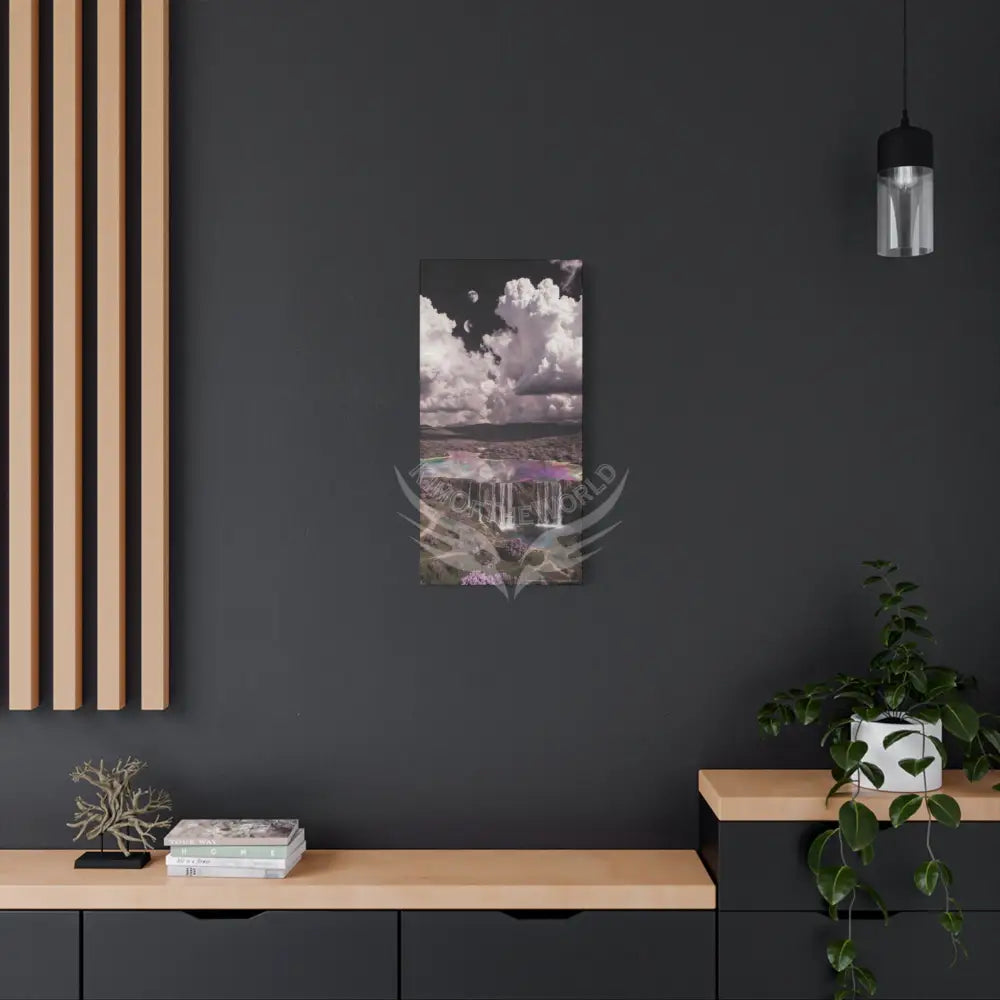 Iridescent Waterfall Landscape Matte Canvas Print — Stretched Wall Art Canvas