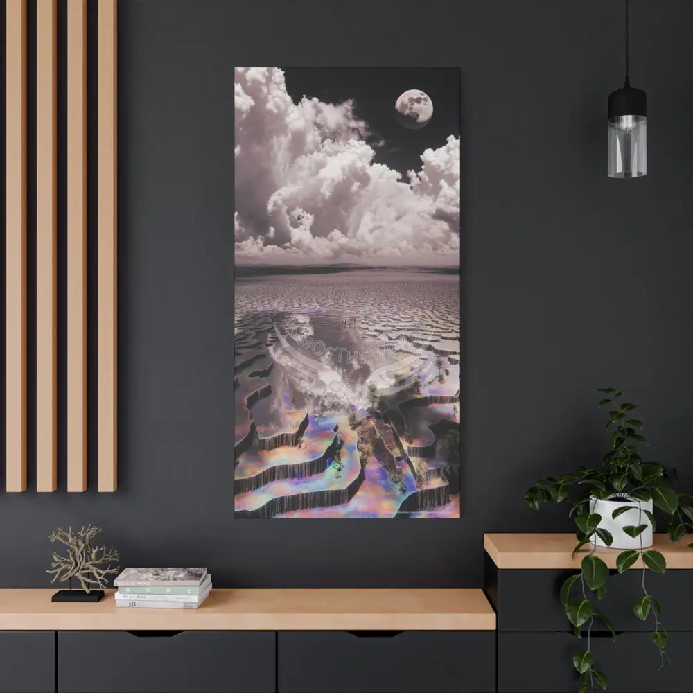 Iridescent Waterfall Landscape Matte Canvas Print — Stretched Wall Art Canvas