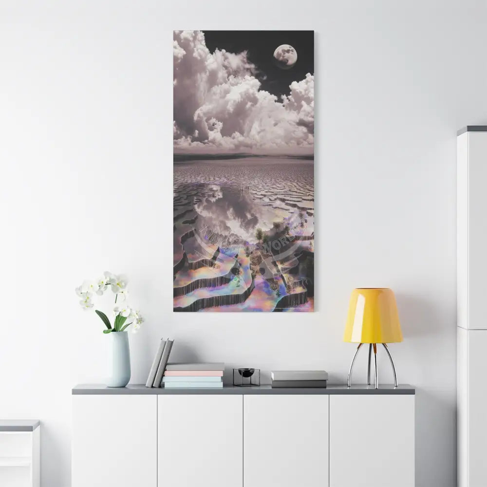 Iridescent Waterfall Landscape Matte Canvas Print — Stretched Wall Art Canvas