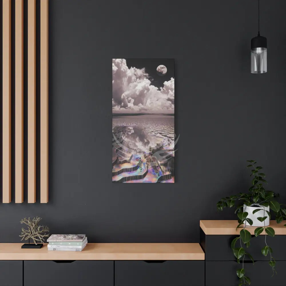 Iridescent Waterfall Landscape Matte Canvas Print — Stretched Wall Art Canvas