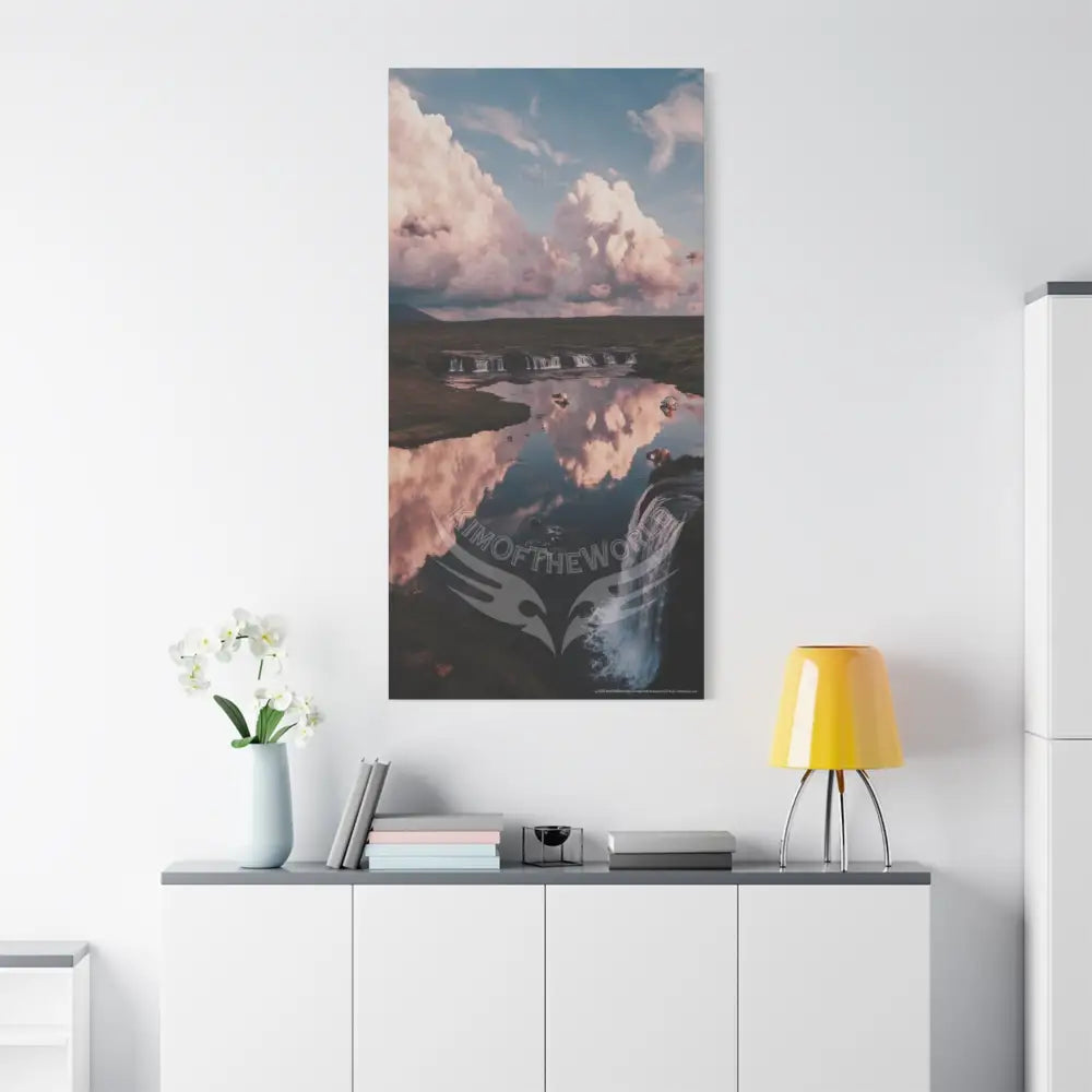 Iridescent Waterfall Landscape Matte Canvas Print — Stretched Wall Art Canvas