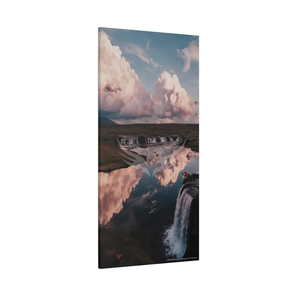 Iridescent Waterfall Landscape Matte Canvas Print — Stretched Wall Art Canvas