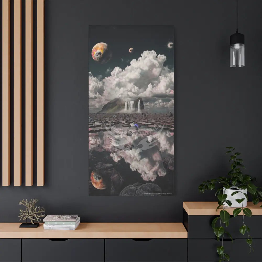 Iridescent Waterfall Landscape Matte Canvas Print — Stretched Wall Art Canvas