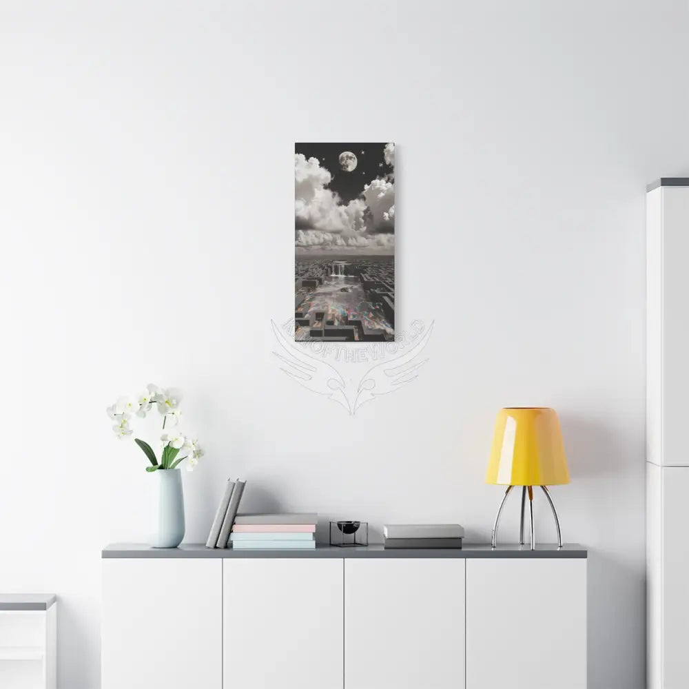 Iridescent Waterfall Landscape Matte Canvas Print — Stretched Wall Art Canvas