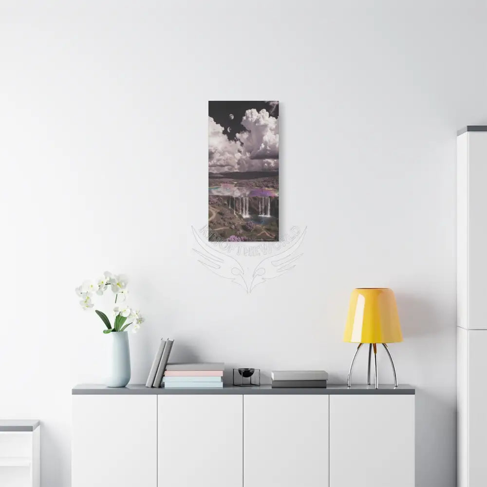 Iridescent Waterfall Landscape Matte Canvas Print — Stretched Wall Art Canvas