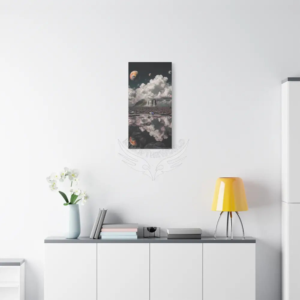 Iridescent Waterfall Landscape Matte Canvas Print — Stretched Wall Art Canvas