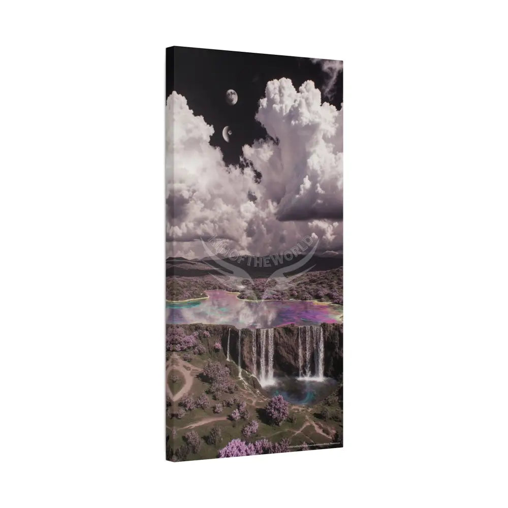 Iridescent Waterfall Landscape Matte Canvas Print — Stretched Wall Art Canvas