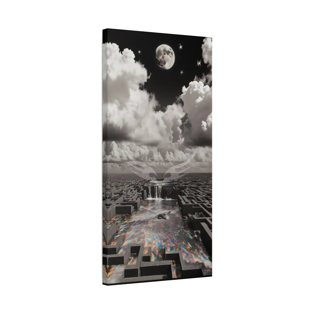 Iridescent Waterfall Landscape Matte Canvas Print — Stretched Wall Art Canvas