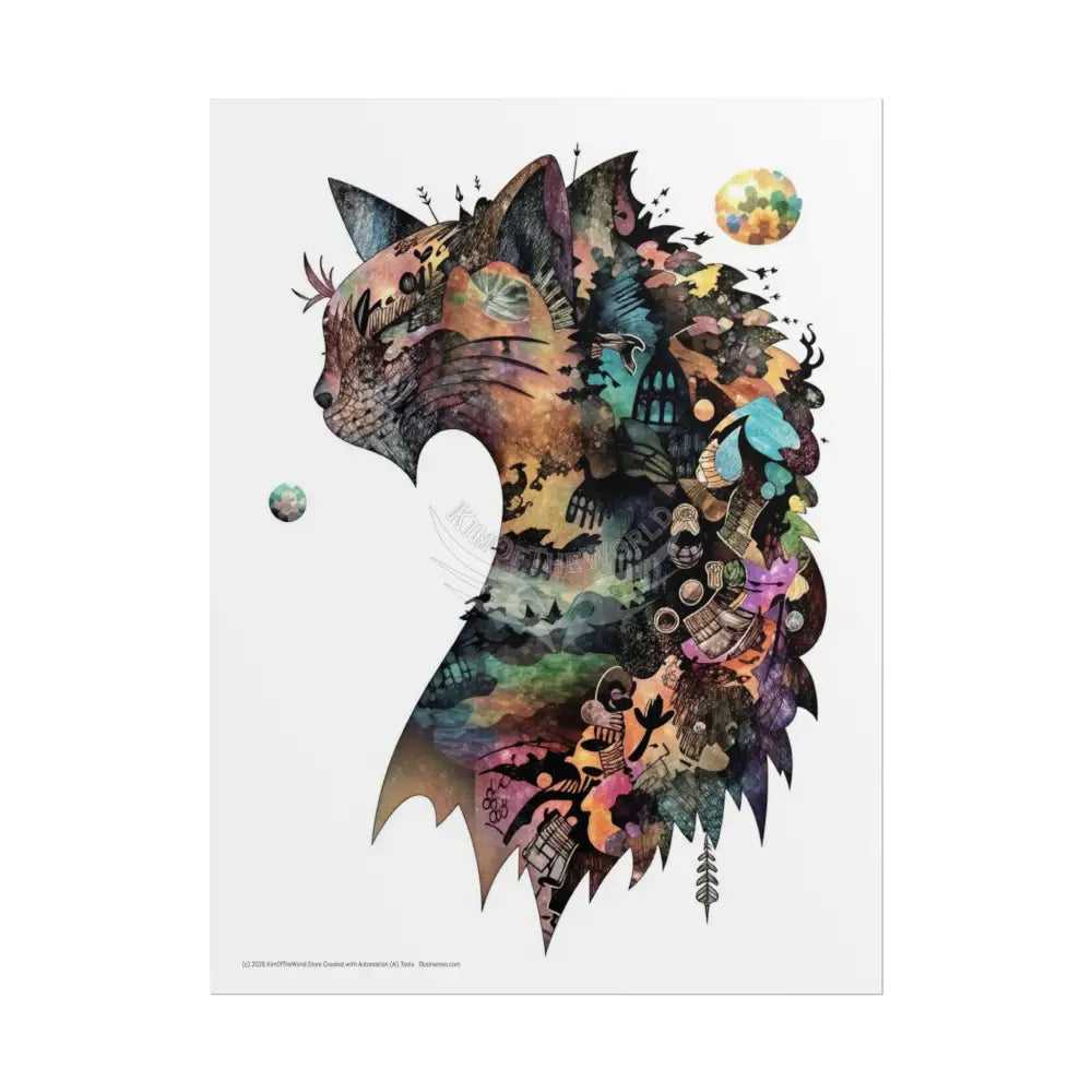 Kitty Cat Mind-Scape Window Portal Poster 18″ x 24″ (Vertical) / Matte Poster