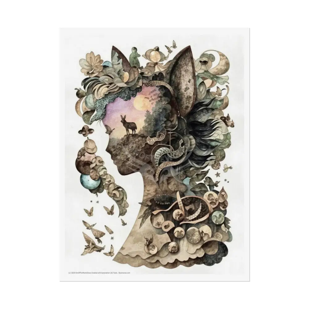 Kitty Cat Mind-Scape Window Portal Poster 18″ x 24″ (Vertical) / Semi Glossy Poster