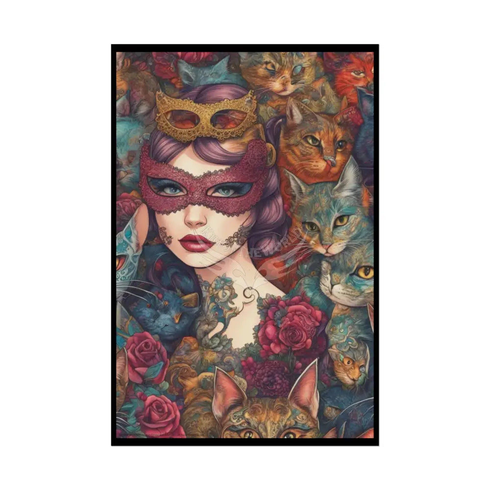 Kitty Cat Weird Print Pattern Empowered Cat Lady Rolled Poster — ’Cat Ladies Are Still Hot’ Campaign 20″ x 30″
