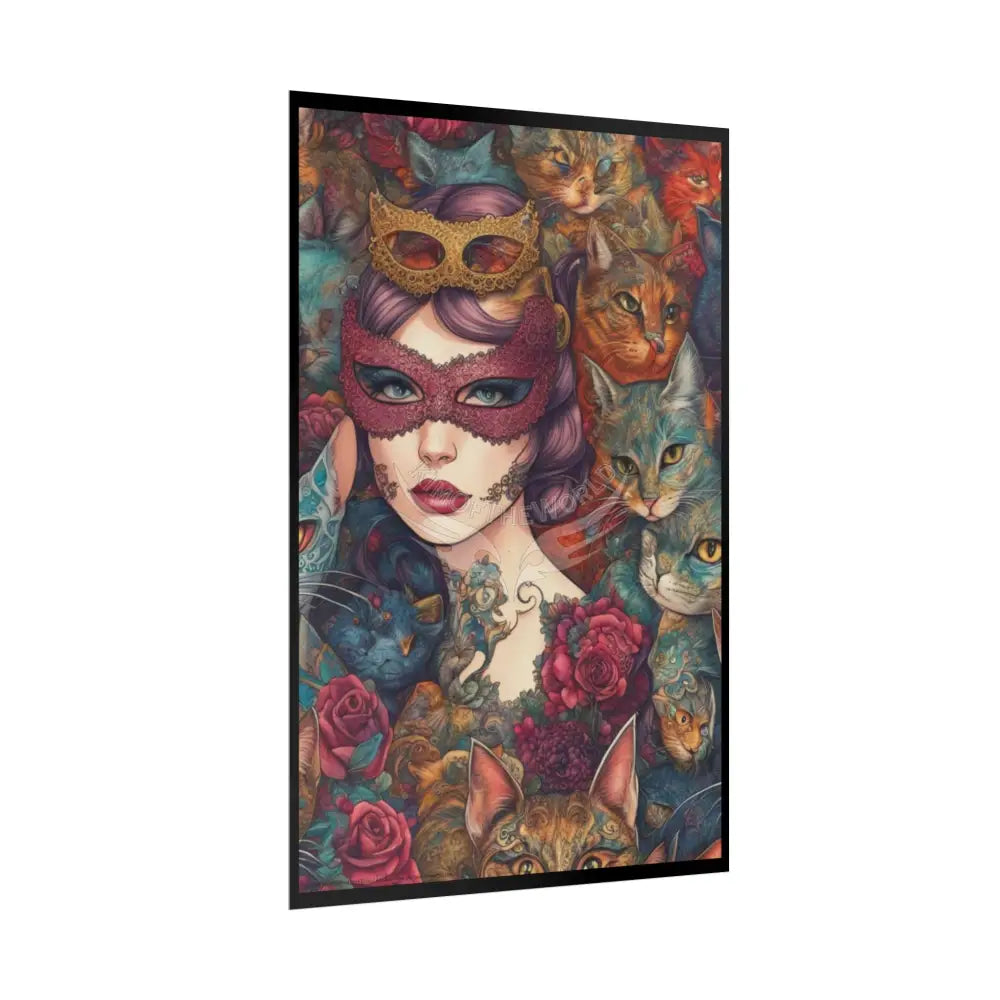 Kitty Cat Weird Print Pattern Empowered Cat Lady Rolled Poster — ’Cat Ladies Are Still Hot’ Campaign Poster