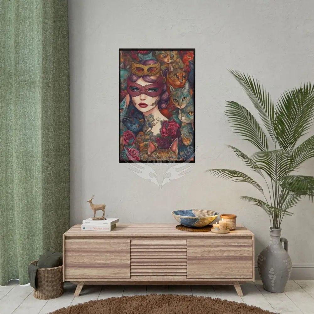 Kitty Cat Weird Print Pattern Empowered Cat Lady Rolled Poster — ’Cat Ladies Are Still Hot’ Campaign Poster