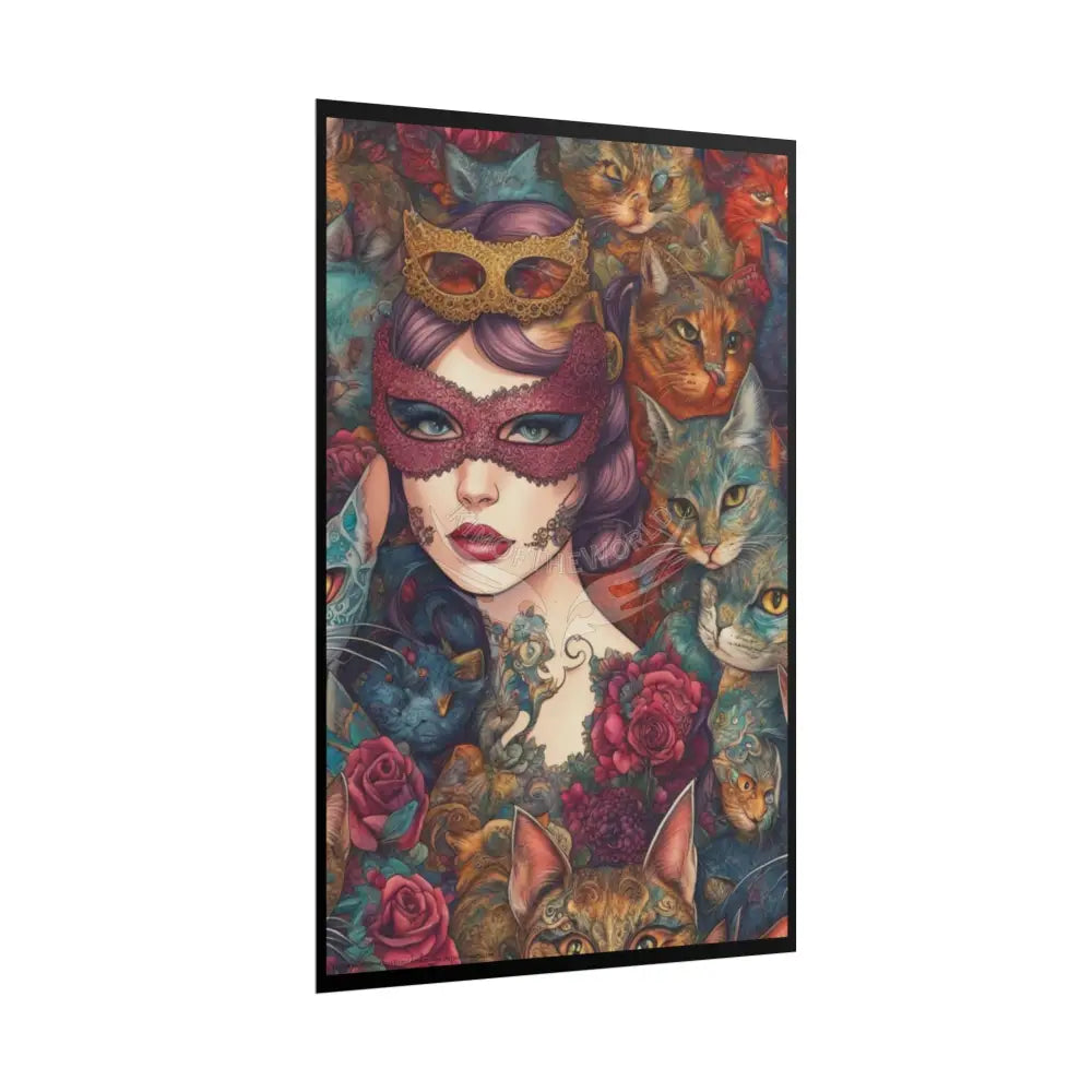 Kitty Cat Weird Print Pattern Empowered Cat Lady Rolled Poster — ’Cat Ladies Are Still Hot’ Campaign Poster