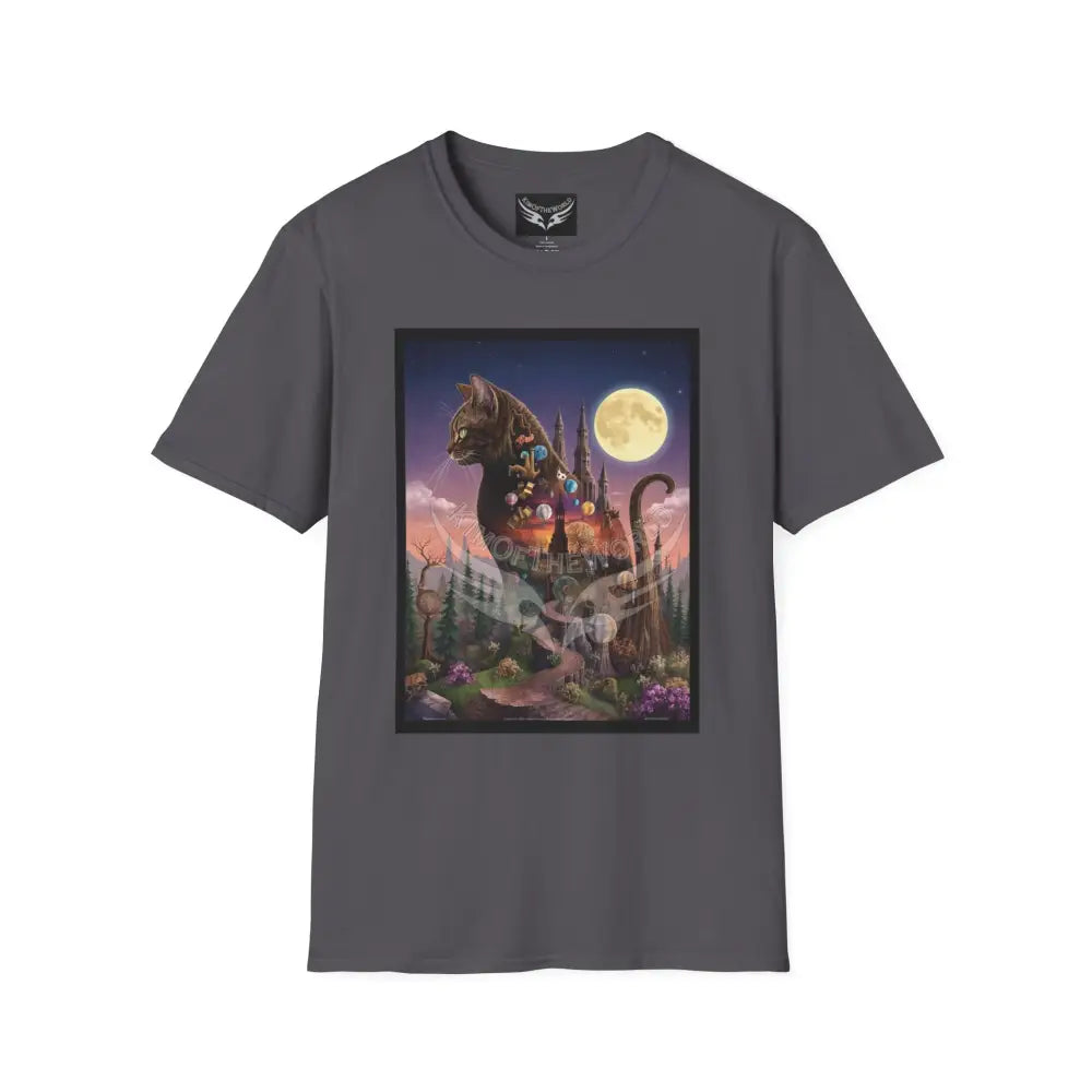 Kitty Moon Mashup - Softstyle T-Shirt Charcoal / XS T-Shirt